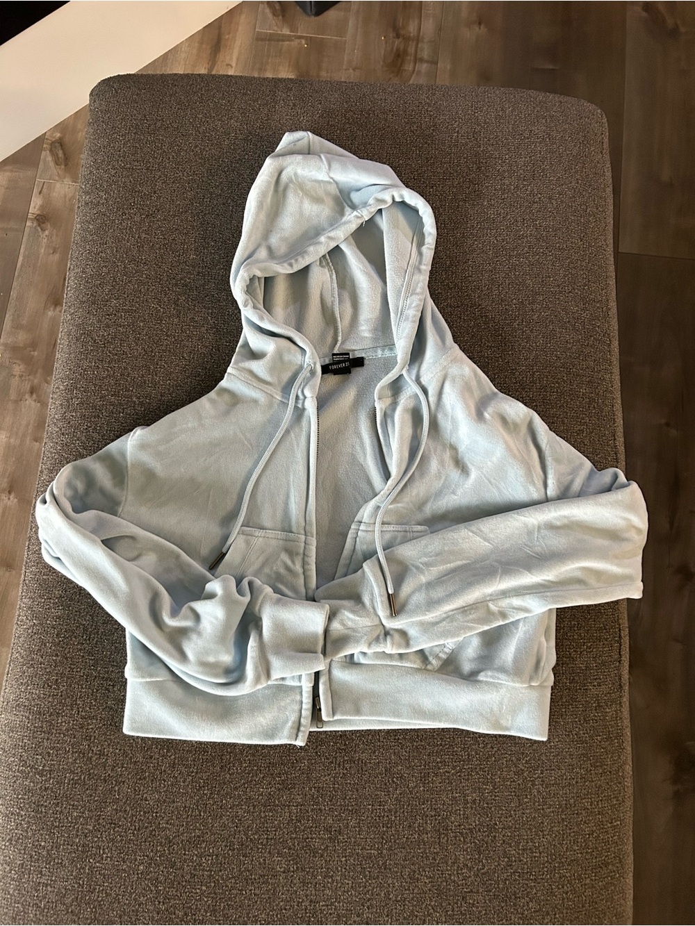 Light Blue Cropped Hoodie
